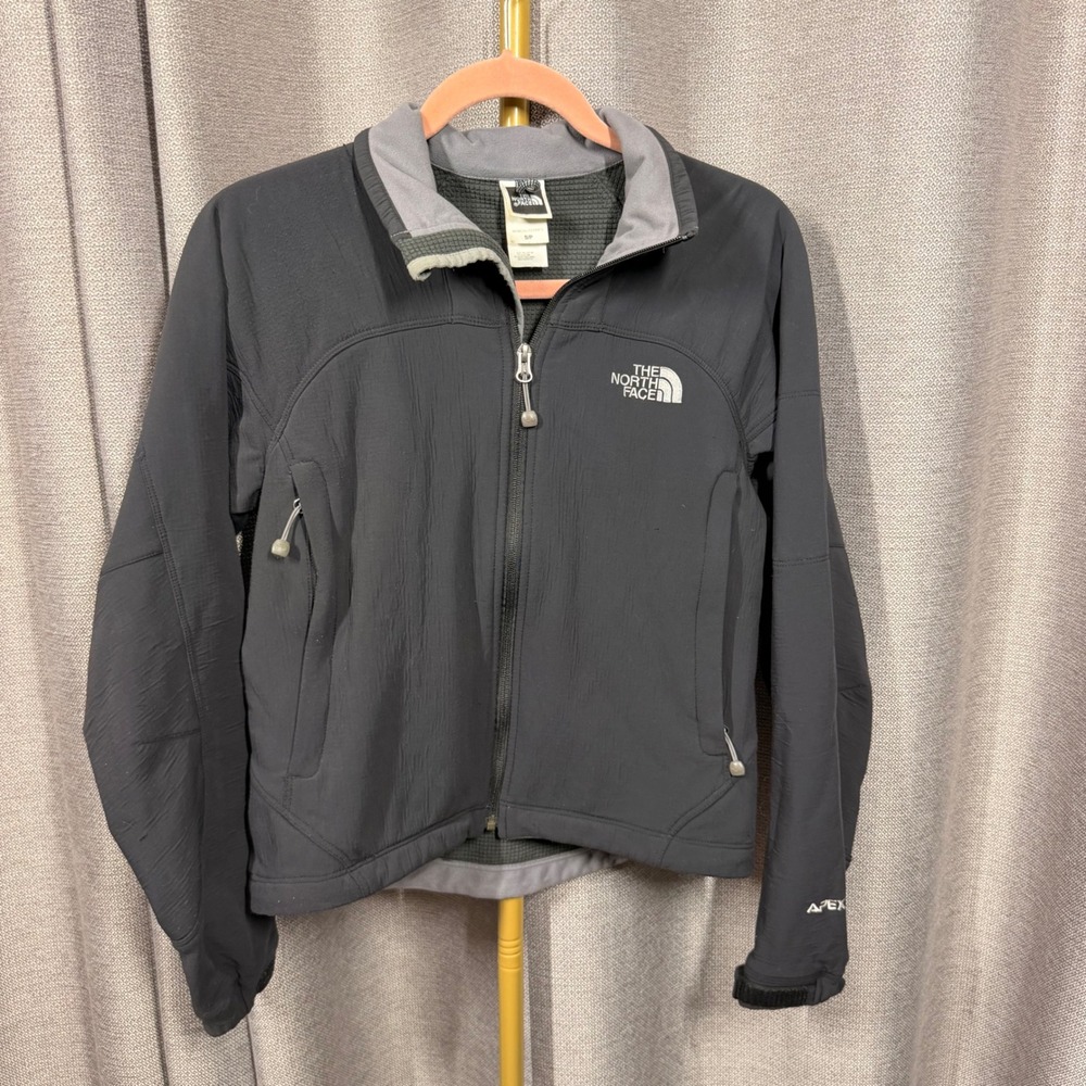 The‎ North Face Apex Bionic Softshell Jacket Black Womens Small Full Zip Fleece